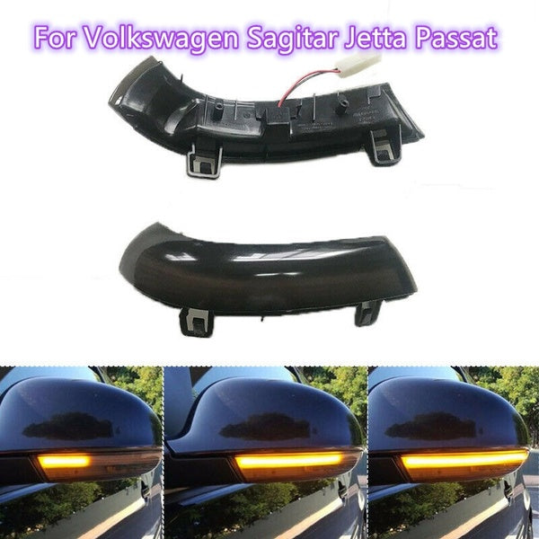 2Pcs Smoked Dynamic LED Turn Signal Light Mirror Indicator Side Marker Lamp for Volkswagen VW Golf 5 Jetta MK5 Passat CX