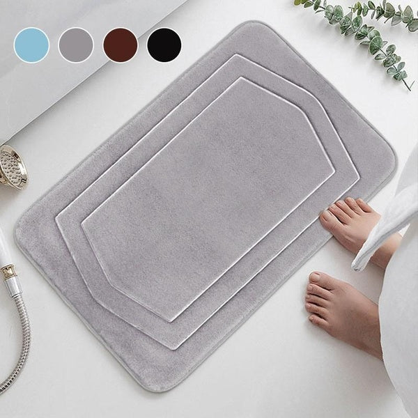 Memory Foam Bathroom Mat 17 Inch X 24 Inch, Absorbent Non-Slip Washable Floor Mat Ultra Soft Bathroom Rug For Bathroom Floors, Bathtubs, Kitchens And