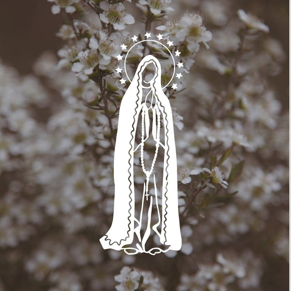 2PCS Set 17cm Our Lady of Fatima Marian Apparition Catholic Vinyl Decal Sticker Car Bumper Sticker Car Stickers Decal Decor Home Decoration Car Stick