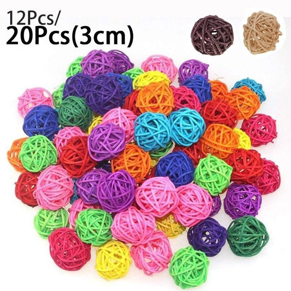 12pcs-20Pcs 3cm Rattan Balls Vase Fillers Bird Toys for Home Wedding Party Decorations