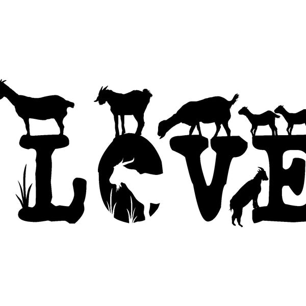 Set of 2, Goat Love Night Reflective Wall Home Decoration Stickers Vinyl Decal Car Stickers