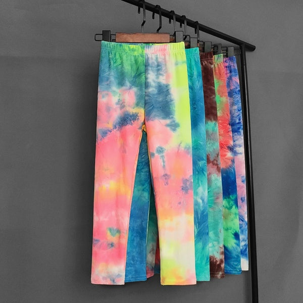 Summer Autumn Graffiti Colorful Girls Leggings Printed Children Kids Long Pants Trousers 10 12