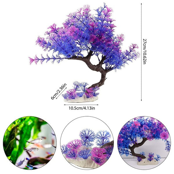 Plantes aquatiques artificielles pour réservoir de poissons décoration d'aquarium aménagement paysager réaliste ornement pins accessoires d'aquarium