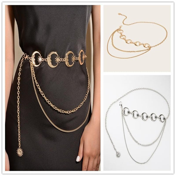 Metal Pendant Waist Chain Female Accessories Body Chain Dress Belt Chain Matron Inn