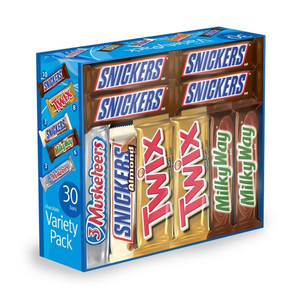 Mars Chocolate Candy Bars, Variety Pack, Full Size, 30 pk