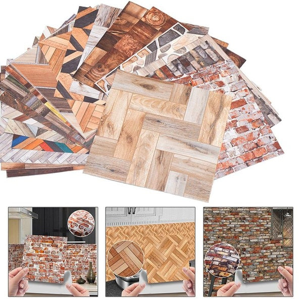 5pcs 1:12 Miniature Doll house Grain Floor Wallpaper Tiles Sticker Bathroom Living Room Decor Toy Doll House Accessories