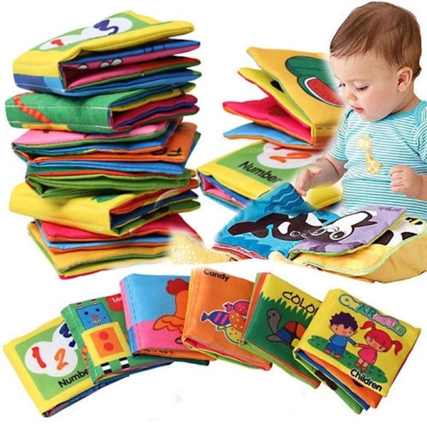 1 PCS Patterns Baby Soft Cloth Bed Cognize Book Educational Toy Waterproof Fabric Early Intelligence Development Toys
