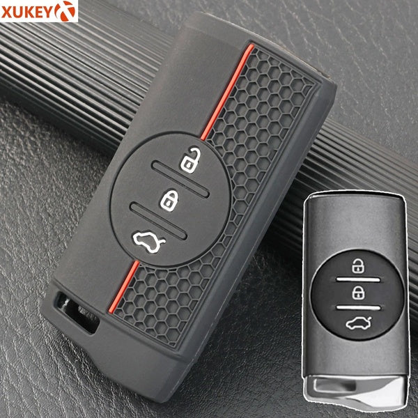 Coque de protection en silicone pour clé télécommande à 3 boutons Xukey pour Chery Tiggo 3x 5x 8 7 Pro 8 Pro Exeed 2016 2017 2018 Style intérieur