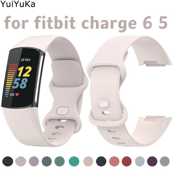 YuiYuKa Silicone Strap For Fitbit Charge 6 Band Accessories Official Soft Replacement Wristband Sport Bracelet for Fitbit Charge 5 Bands Matron Inn