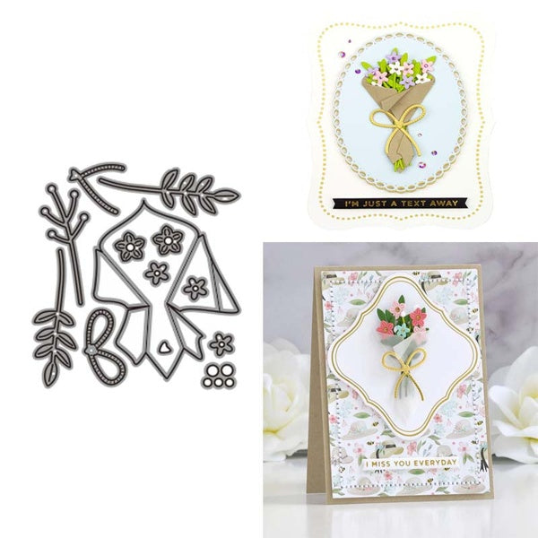 Valentine's Day Flowers Metal Cutting Dies for Leaves Scrapbooking Cutting Die Paper Cards Embossed Decorative Craft Die Cut