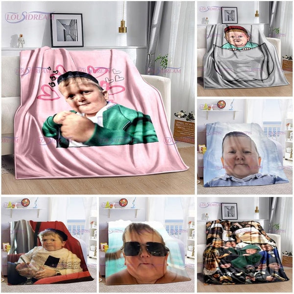 Funny Cute Baby Hasbulla Series Teen Smooth Soft Home Bedroom Office Decor Thin Blankets Office Flannel Throw Blanket