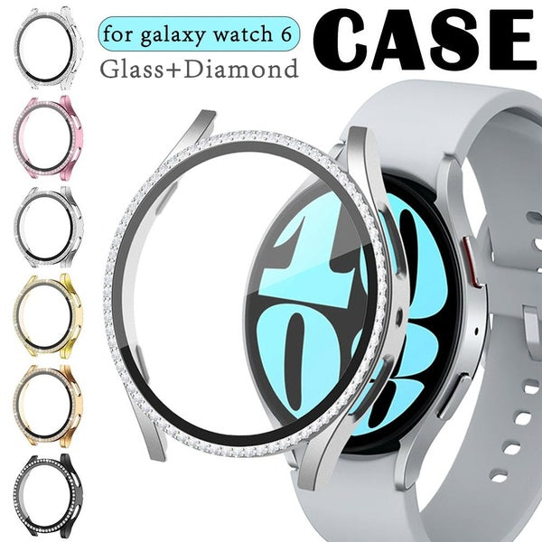 LEIXIUER Temepred Glass+Diamond Case for Samsung Galaxy Watch 6 40mm 44mm Accessories Bling PC bumper+Screen protector Cover for Galaxy watch 6 Matron Inn