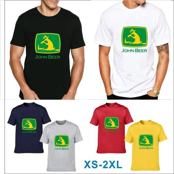 Nouvelle mode été John Beer hommes T-shirt tracteur Deere nouvelle mode col rond à manches courtes T-shirt femmes taille XS-XXL