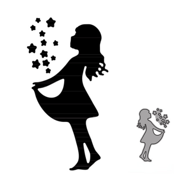 Little Girl Star Metal Cutting Dies Stencils for DIY Scrapbooking Paper Cards Craft Making Crafts