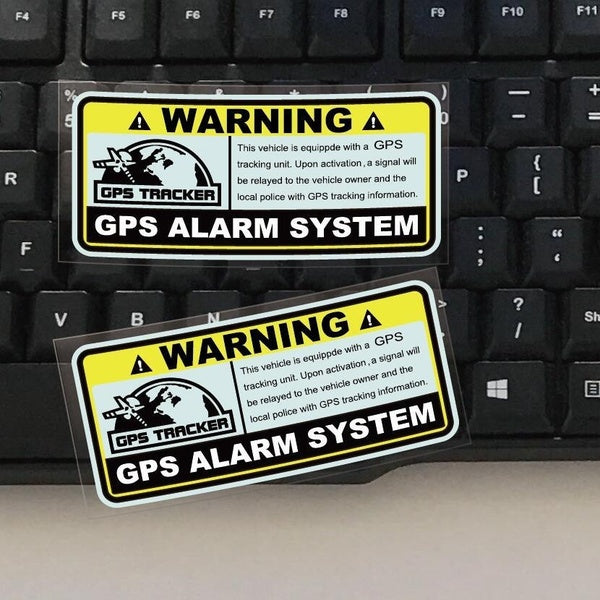 9cmx3cm 2PC Warning GPS ALARM SYSTEM Tracking Anti Theft Decals Car Stickers for Motorcylcle Automobile Drop Shipping