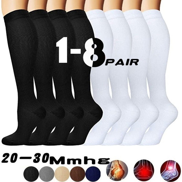 1-2-3-4-5-6-7-8 Pair 15-40 Mmhg Relief Compression Knee Stockings Leg Socks Relief Pain Support Socks Compression Socks