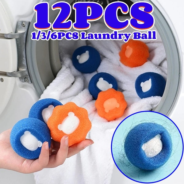 12-6-3-1Pcs Clothes Laundry Balls Reusable Washing Machine Hair Removal Hair Catcher Washing Balls Laundry Machine Lint Remover Washer Lint Catcher P