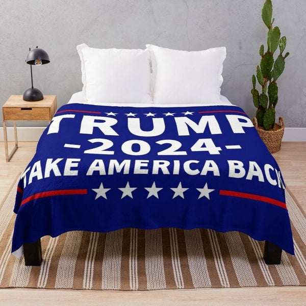 Donald Trump 2024 Take America Back Election Throw Blanket Super Soft Warm Cozy Blanket Sofa Bedroom Flannel Bed Blanket Pet Baby Adult Blanket