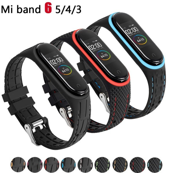 Silicone Strap For Xiaomi Mi band 6 5 4 Sport Breathable Bracelet for mi band 3 4 5 6 strap Smartwatch watchband replacement belt