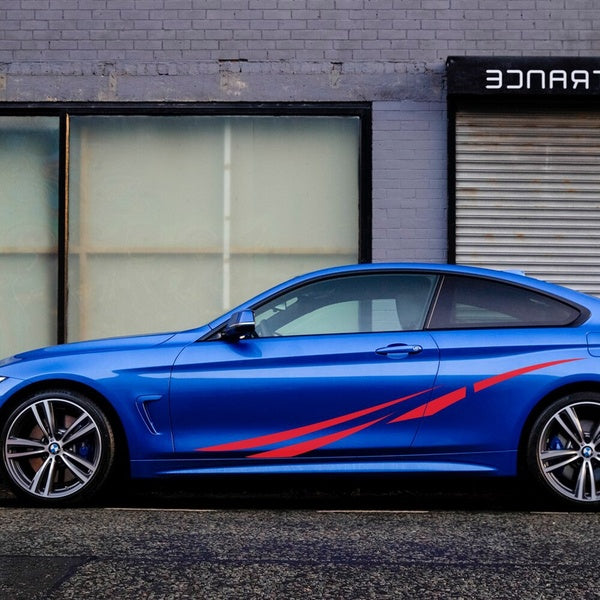 2PCS Car Side Stripe Stickers Auto Vinyl Film Decals Car For Toyota Renault Mercedes Car Tuning Accessories