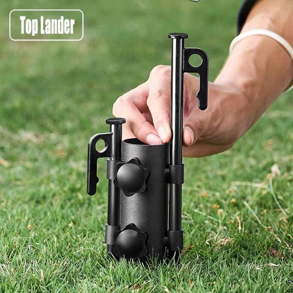 Support de poteau de bâche pour auvent de camping en plein air, support en fer pour tige fixe, tube renforcé coupe-vent, accessoires pour poteaux d'a