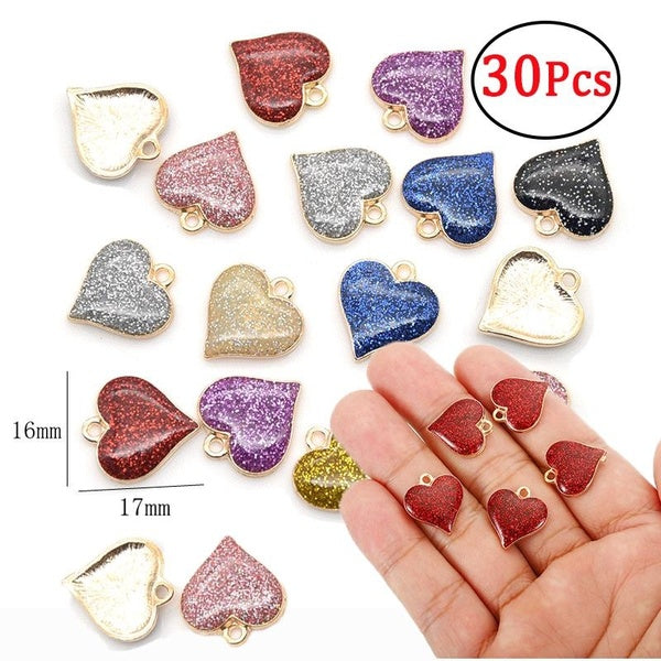 30Pcs Enamel Pendants Hope Luck Heart Shape Mom Pendant for Jewelry Making Necklace Bracelet Earrings DIY Handmade Craft Jewelry Charms
