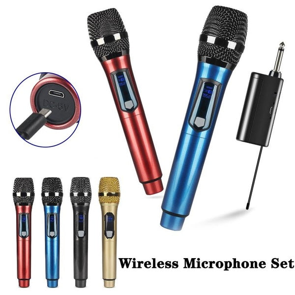Ensemble de microphone sans fil UHF micro portable professionnel Micro pour réunion karaoké chanter chanson KTV chanter