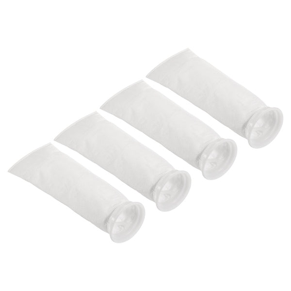 4 Inch Ring Filter Socks 150 Micron, 4 Pack Pool Skimmer Basket Mesh Bags, White