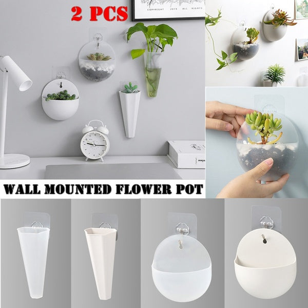 Wall Decorative Plastic Hanging Planters Pot Wall Mounted Flower Planter Garden Indoor Wall Decor for Plants Home decor flower pot Kawaii Garden Deco