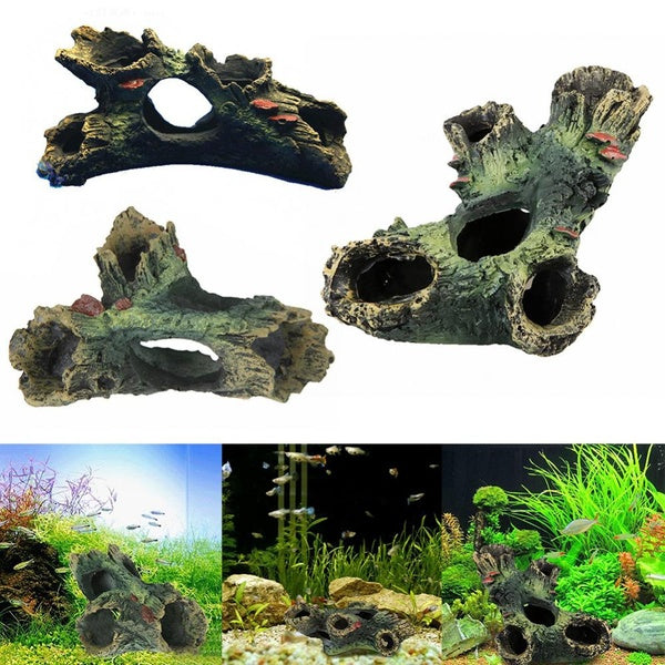 1 Piece Rockery Stone Fish Tank Landscaping Aquarium Decoration Hiding Cave Tree Fish Tank Ornament Decoration Cave Pet Supplies