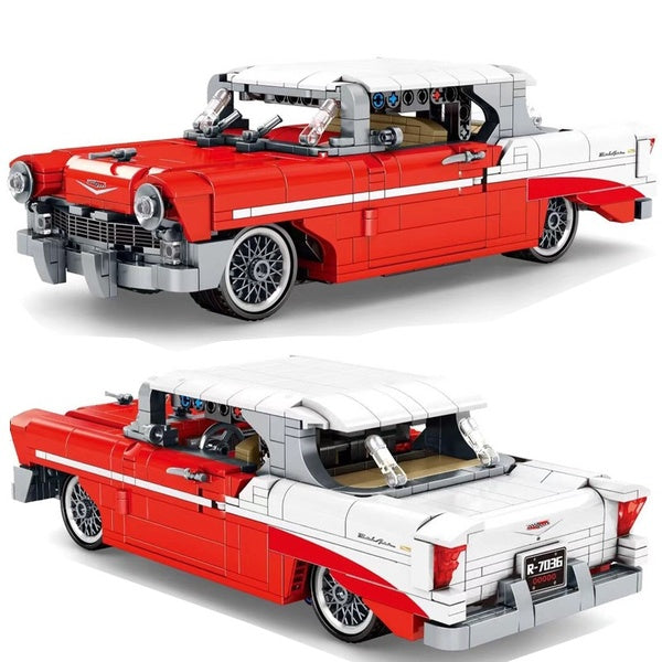 New 814Pcs Red Super Car Model Building Block Brick Set Kid Toy Christmas Gift