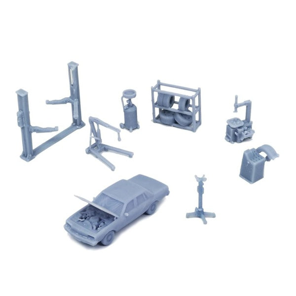 Outland Models Car Maintenance Accessories Set 1:160 N Scale Matron Inn