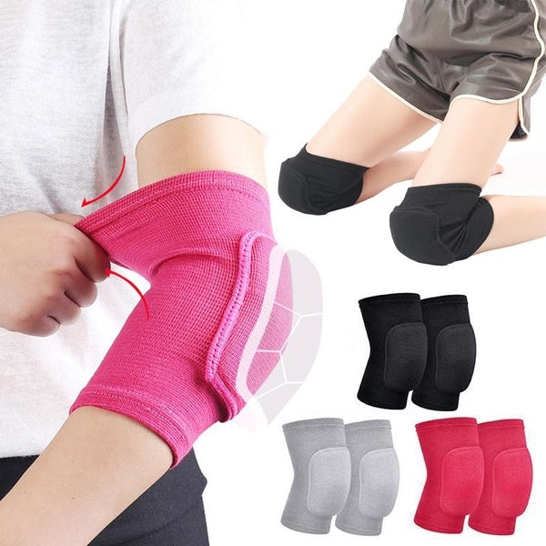 1Pair Compression Knee Pads Non-Slip Breathable Knee Support Braces Anticollision Thickened Soft Sponge Elbow Pads for Volleyball Football Dance Yoga