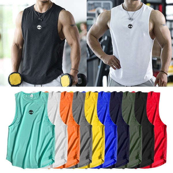 New Fashion Tank Tops Men Summer Bodybuilding Sleeveless Tops Workout Fitness Vest Tank Tops Casual Singlets M-3XL
