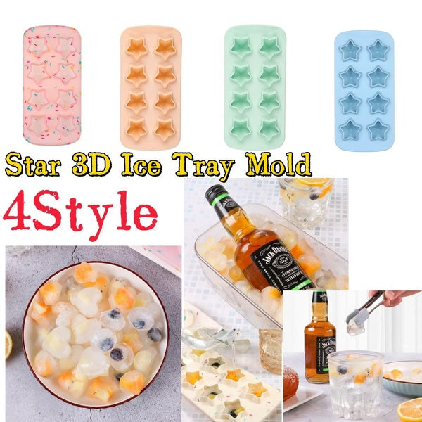 Ice Tray Star Three-dimensional Ice Tray Ice Mold Creative Ice Cream Mold Ice Cookie Mold Silicone Chocolate Mold