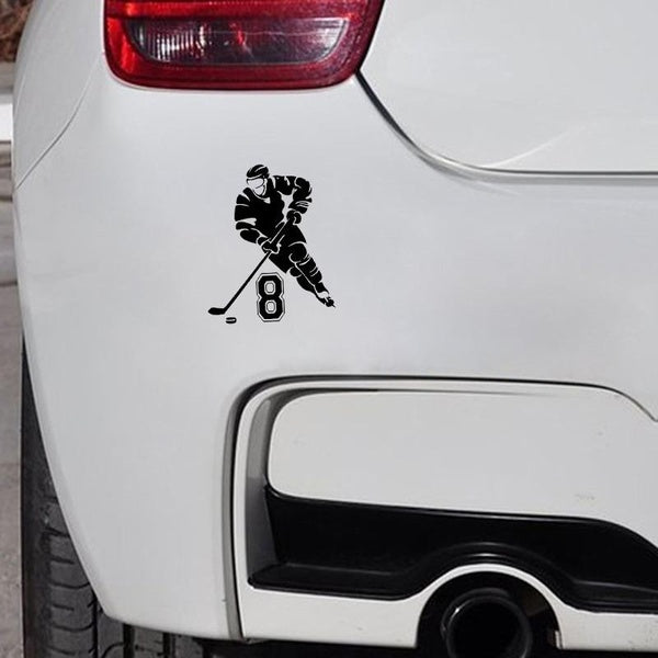 14*17CM Hockey Player Decor Car Stickers Silhouette