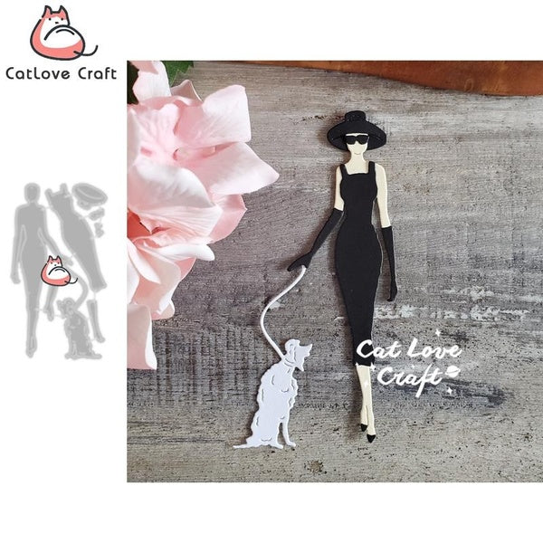 Catlove Paris Lady Metal Cutting Dies Scrapbooking Mold Knife Stencil Die Cuts Card Making DIY Craft Embossing New Dies For 2023