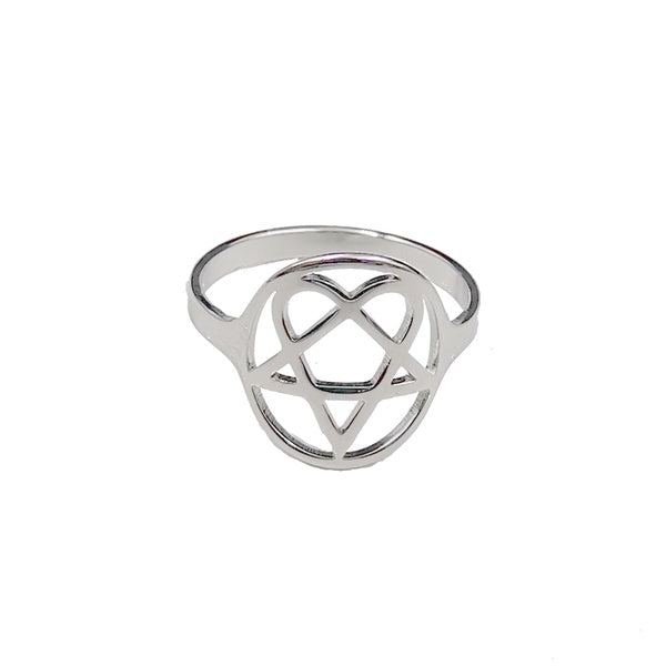 Bague Heartagram Him en acier inoxydable poli pour bijoux pour hommes et femmes US7-10 #