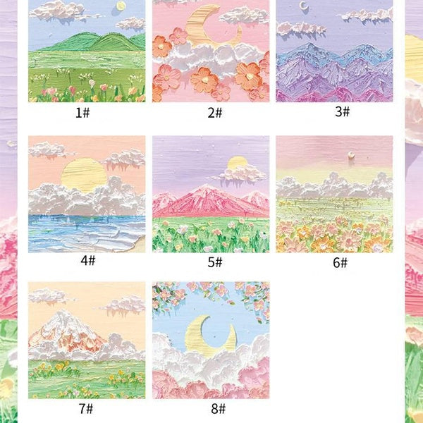 80 pages-set Landscape Oil Paintings Memo Pad Sticky Notes Memo Notebook Stationery School Supplies