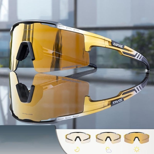 Photochromic Sunglasses Outdoor Sports Mountain Bike Glasses Men Women Bicycle Eyewear Chameleon Discoloration UV400 Cycling Goggles