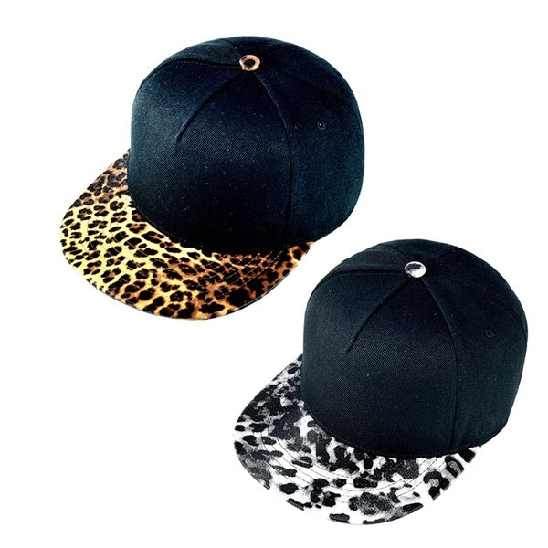 Men Women Casual Snapback Cap Leopard Printed Flat Brim Baseball Hats Youth Hip Hop Caps and Hats