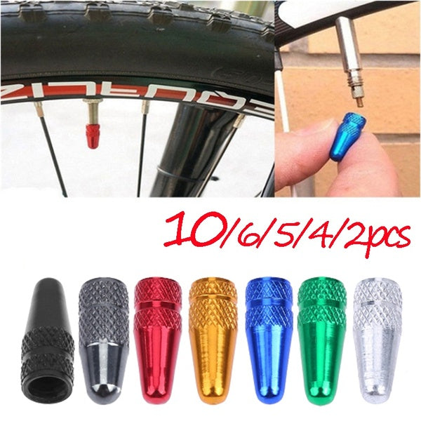 10-6-5-4-2 pièces en alliage d'aluminium route vtt piste course vélo Tube pneu vélo pneu roue français Valve bouchon vélo accessoires