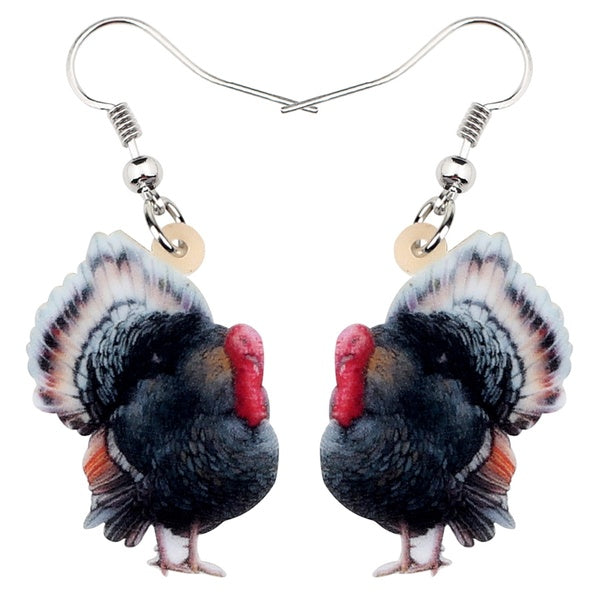 Acrylique De Noël Dinde Coq Poule Poulet Boucles D'oreilles Drop Dangle Ferme Bijoux Pour Femmes Adolescentes Vente Chaude Charme Parti Cadeau