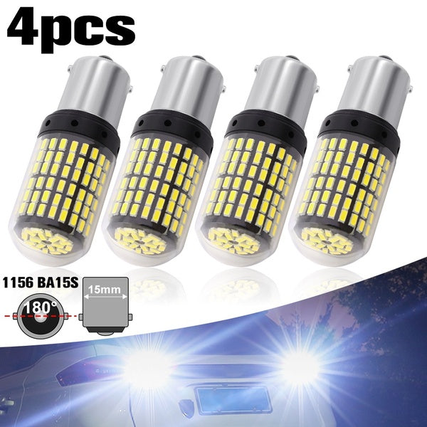 2pcs 4pcs 1156 BA15S 144SMD 3014 LED Replacement Light Bulbs Car Brake Reverse Lamps White Super Bright