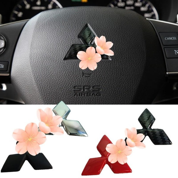 4.7cm-5.5cm Car Steering Wheel Cover Emblem Sticker for Mitsubishi Outlander Pajero Eclipse Lancer EX Galant ASX Auto Interior Emblem