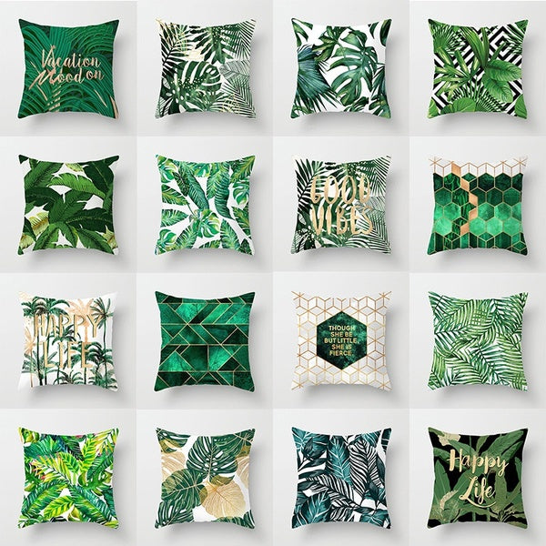 Nordic Style Tropical Plant Leaf Pillowcase Home Fabric Sofa Car Cushion Cushion Cover[pillow Core Not Included]
