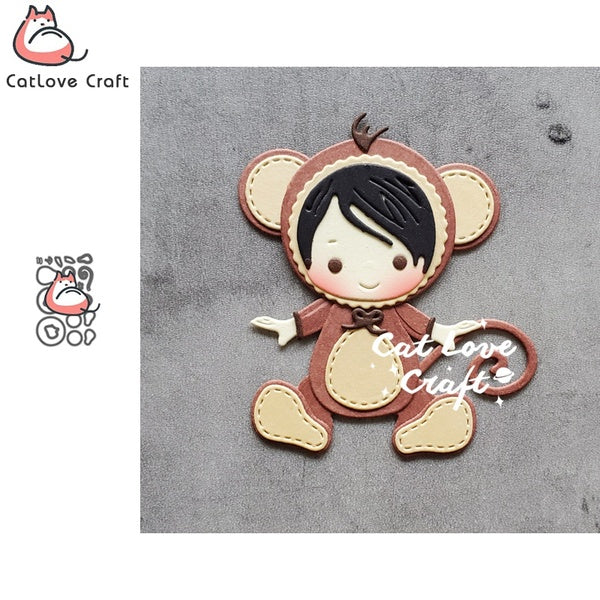 Catlove singe bébé Animal métal matrices de découpe Scrapbooking pochoir découpes carte faisant bricolage artisanat gaufrage nouveaux matrices pour 2