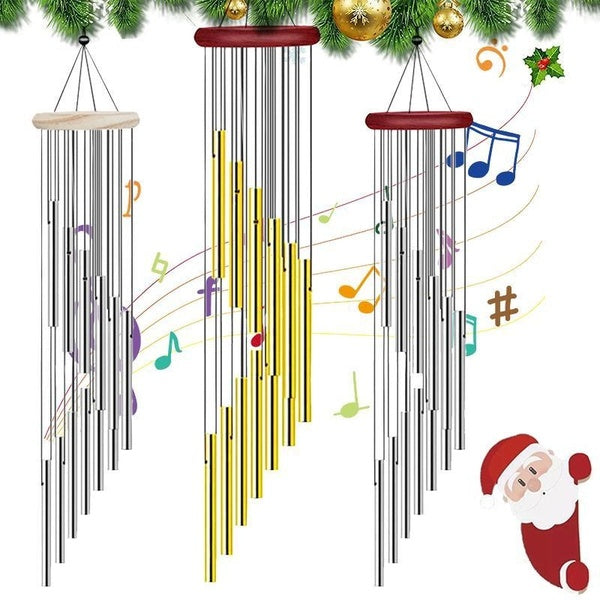 1pc Christmas Wind Chimes for Outdoor 22.8" Memorial Wind Chimes with 8-12 Aluminum Alloy Tubes and S Hook,Home Hanging Decor Wind Chimes,best Gift f