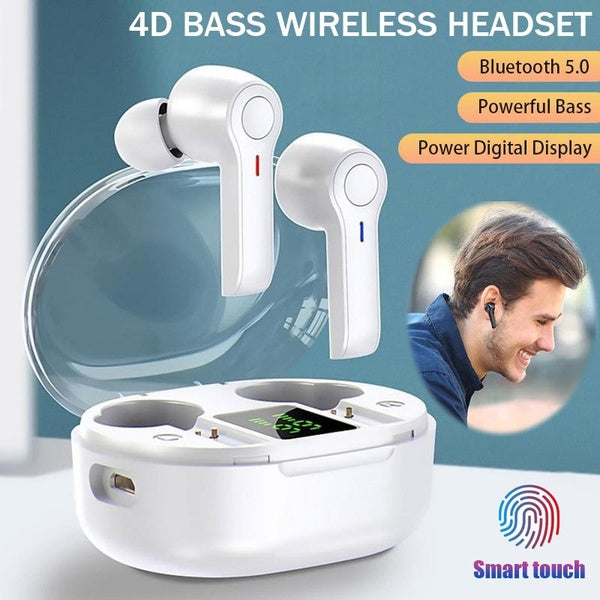 Mise à niveau complète des bouchons d'oreille Bluetooth 5.0 True sans fil pour casque de réduction de bruit actif étanche avec microphone.