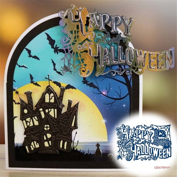 Happy Halloween Letters Metal Cutting Dies Craft Paper Card Making Scrapbooking Embossing Die